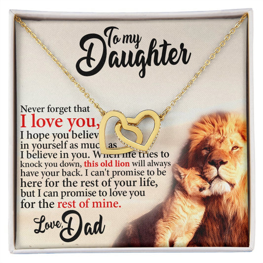 Daughter - Old Lion Dad - Interlocking Hearts Necklace